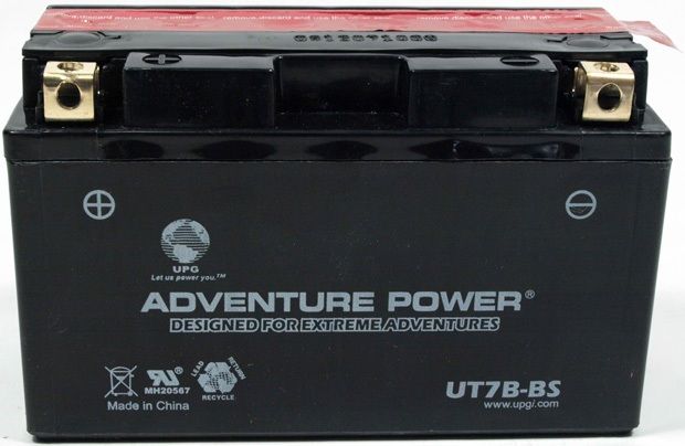 UPG Adventure Power Sealed Lead Acid Dry Charge AGM: UT7B-BS, 6.5 AH, 12V