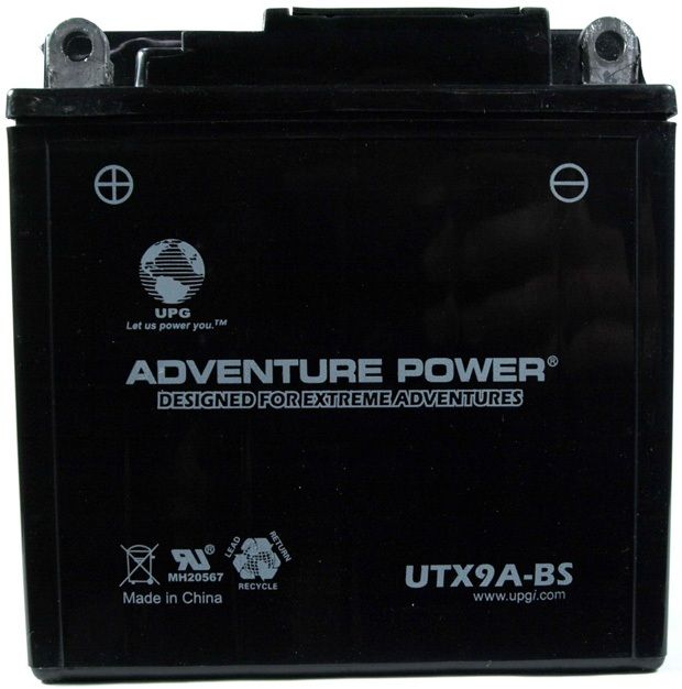 UPG Adventure Power Sealed Lead Acid Dry Charge AGM: UTX9A-BS, 9 AH, 12V