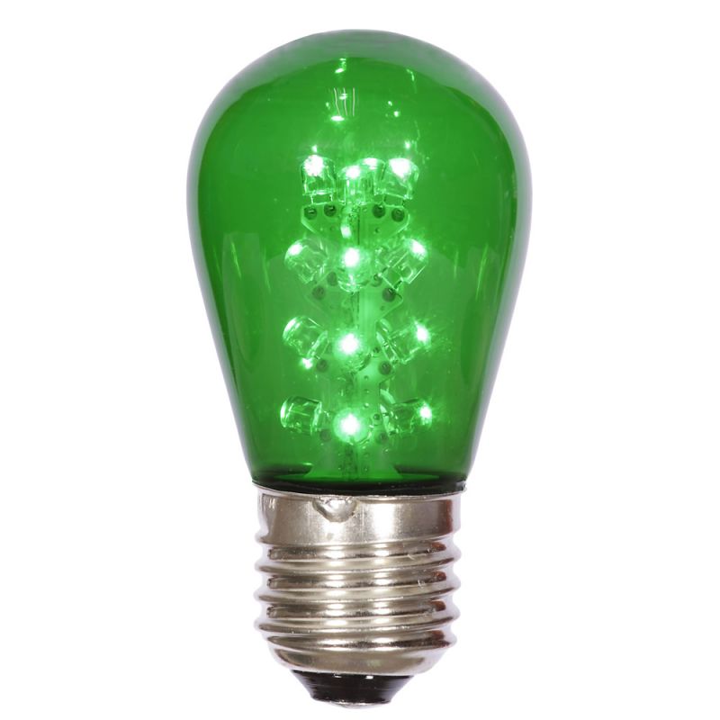 S14 Led Green Transp Bulb E26 Base 5/Pk