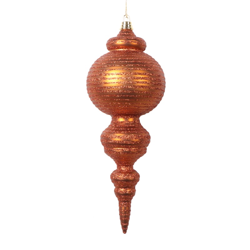 10" Matte Copper Finial Ornament 2/Bag