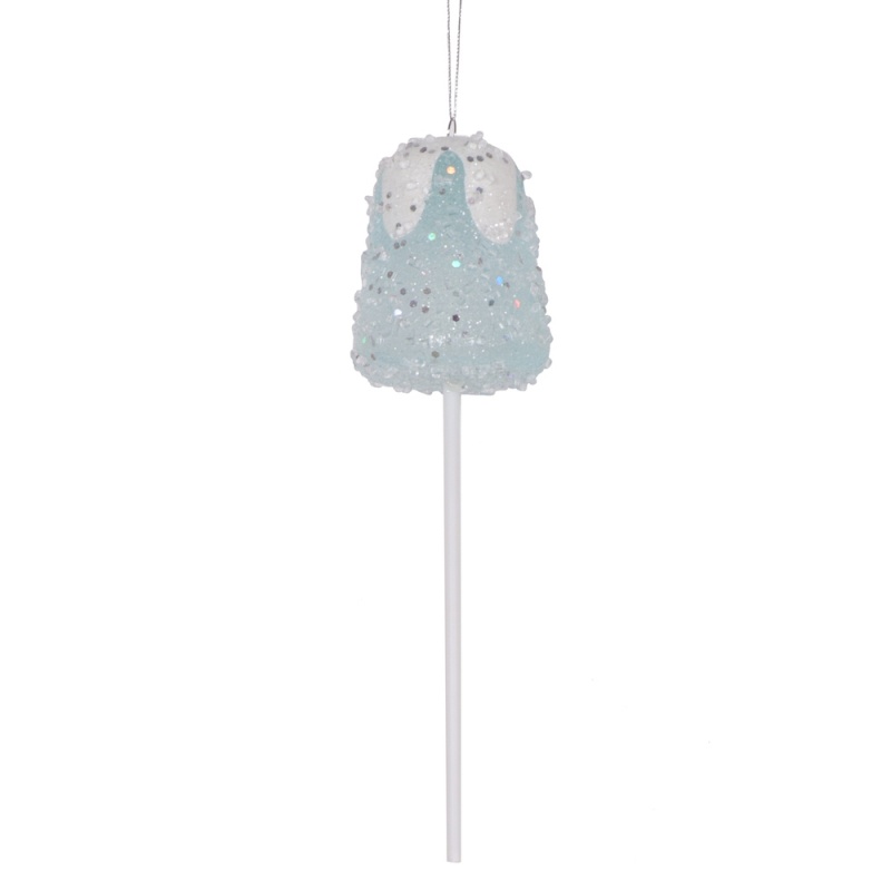 10" Blue Gumdrop Lollipop Ornament 3/Bag
