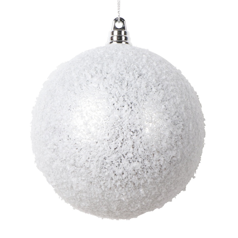 4" Silver Matte Snow Ornament 4/Bag