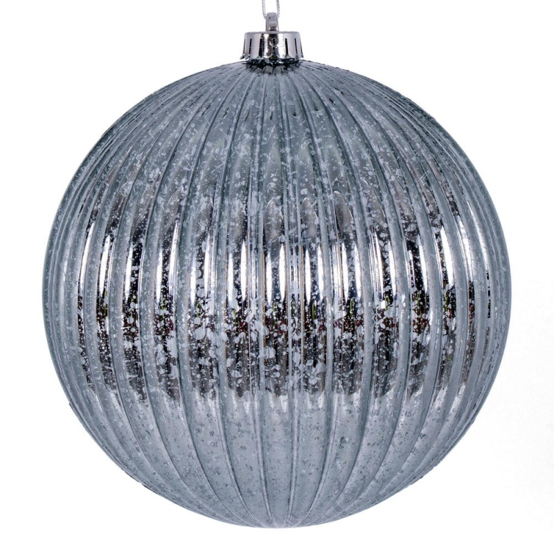 6" Pewter Mercury Lined Ball 4/Bag