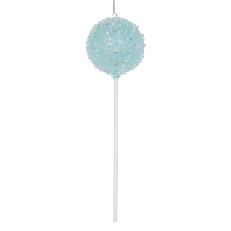 10" Blue Round Lollipop Ornament 3/Bag