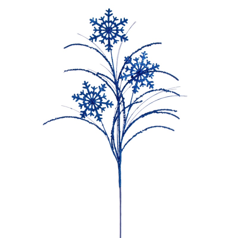 31" Blue Snowflake Glitr Spray 6/Bg