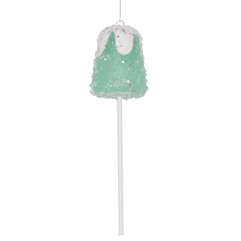 10" Green Gumdrop Lollipop Ornament 3/Bg