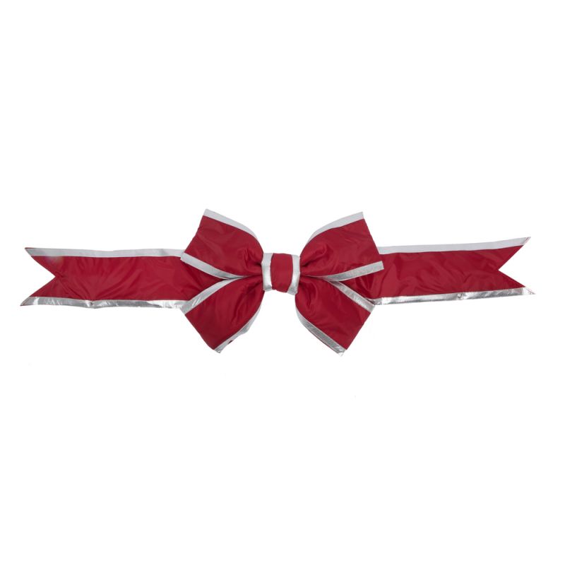 72" X 90" Red-Silvr Nylon Out Bow 18" Sz