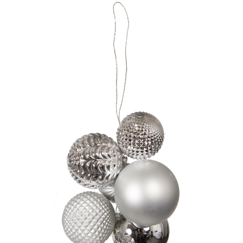 7' Silver Asst Ornament Garland