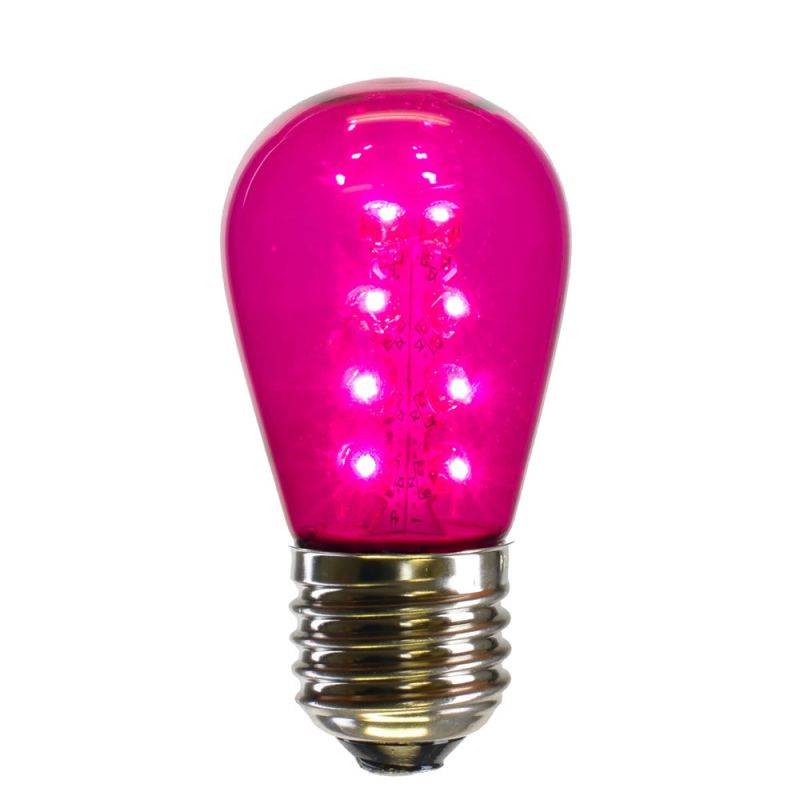 S14 Led Pink Transp Bulb E26 Base 5/Pk