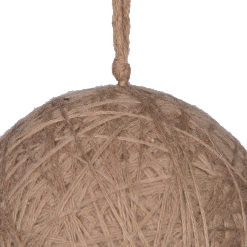 4" Natural Wool String Wrapped Ball 4/Bg