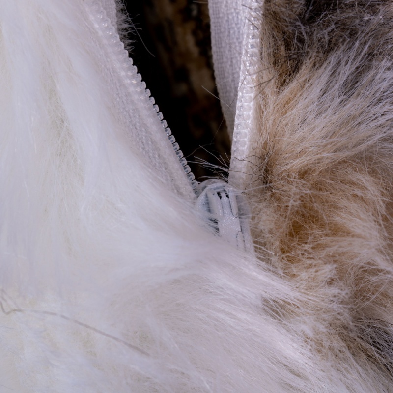 18"X18" Snow Lynx Faux Fur Pillow