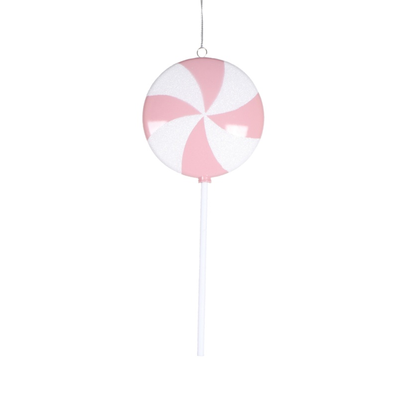9" Pastel Pink Flat Lollipop 6/Bag
