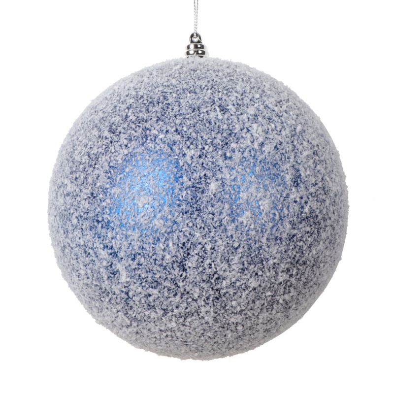 6" Blue Matte Snow Ornament 2/Bag