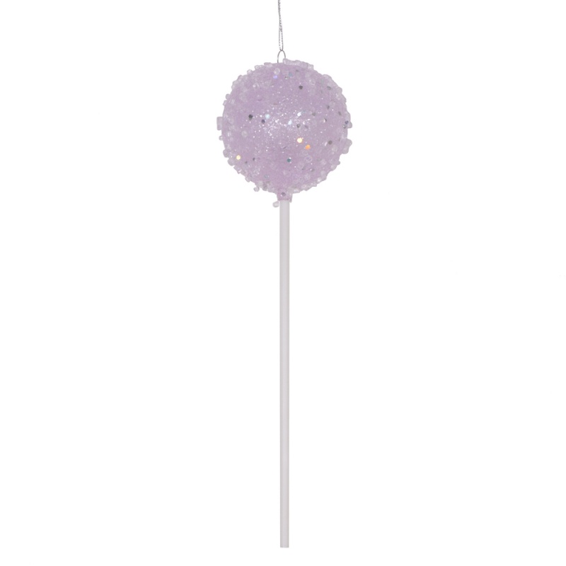 10" Purple Round Lollipop Ornament 3/Bag