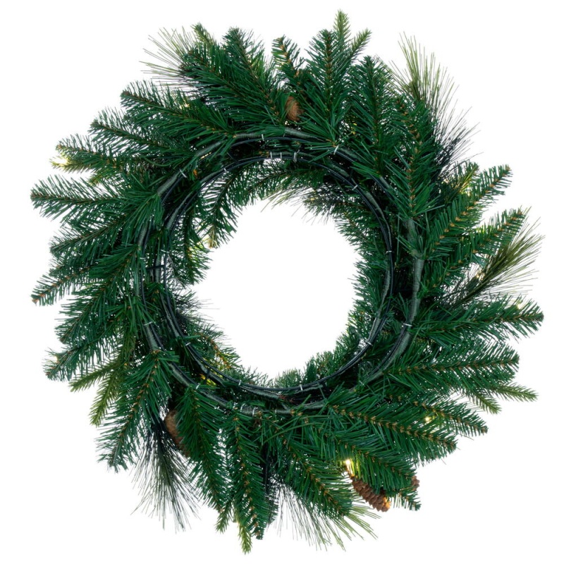 24" Emerald Mix Fir Wreath Dura-Lit 50Ww