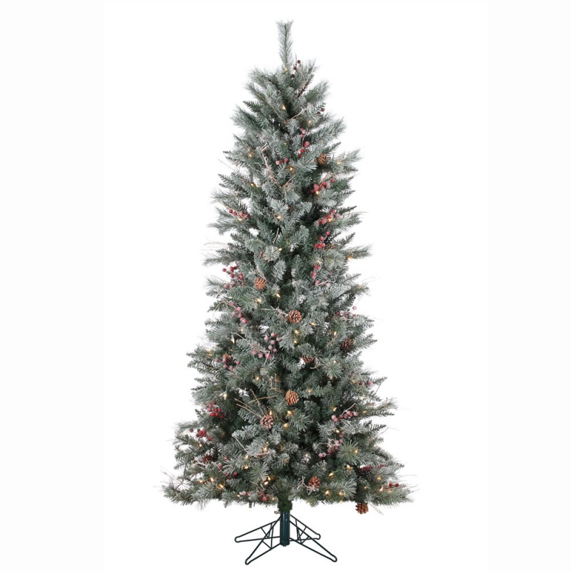 7' X 40" Frosted Berry Pine Tree 250Cl