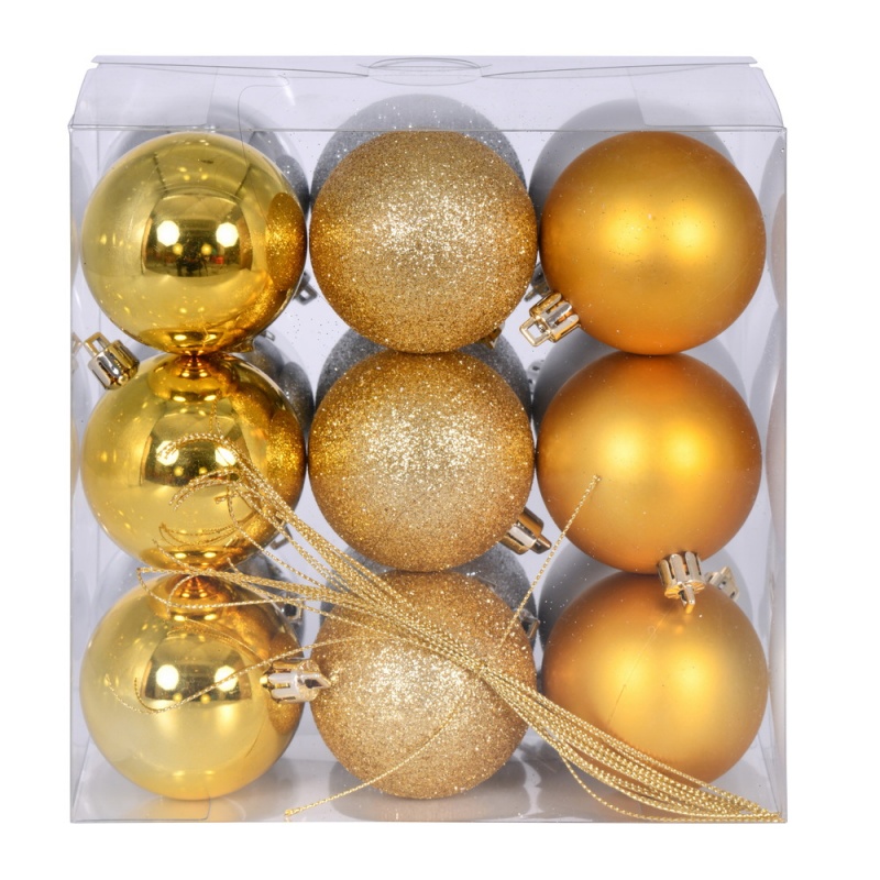 2.4" Gold Silver Ornament Asst 18/Box