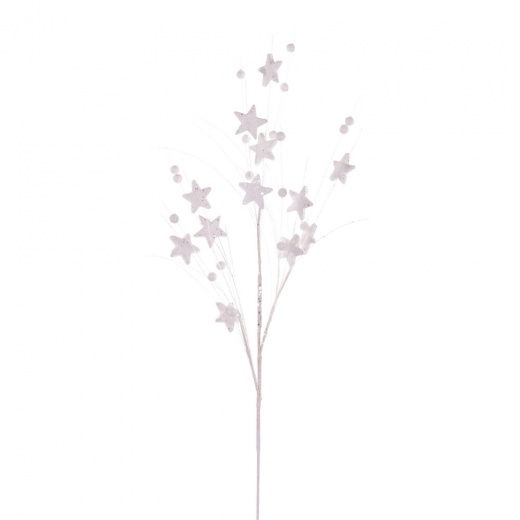 33" White Star/Ball Glitr Spray