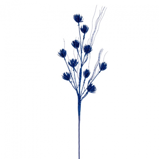 30" Blue Mini Flower Glitter Spray 6/Bg