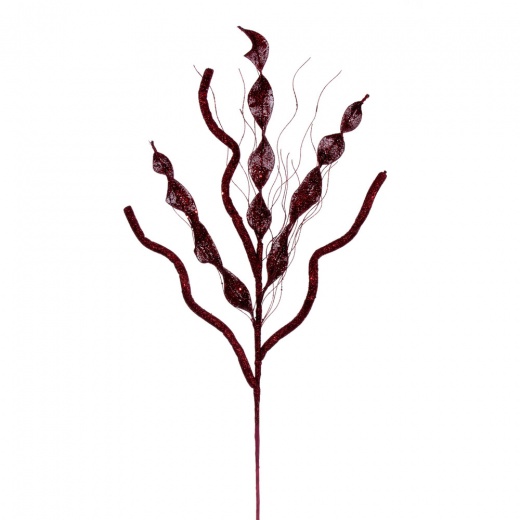 34" Burgundy Multi Spiral Glitter Spray