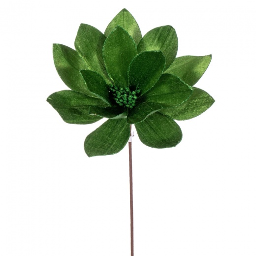 22" Green Velvet Sheen Poinsettia 4/Bag - Artificial Christmas Flowers