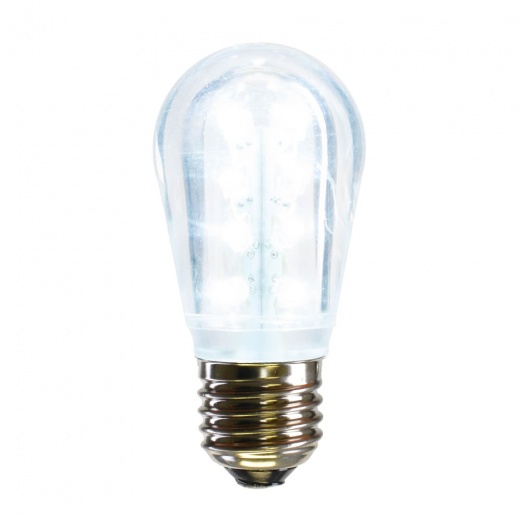 S14 LED Cool White Transparent Plastic Bulb E26 Base 5-Pack