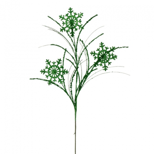 31" Juniper Snowflake Glitter Spray 6/Bg - Winter Wonderland Decoration