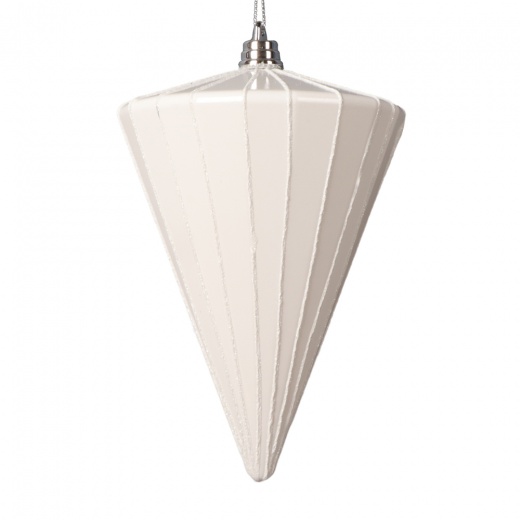 6" Shiny White Cone Ornament 3/Bag