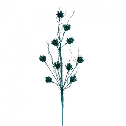 30" Teal Mini Flower Glitter Spray