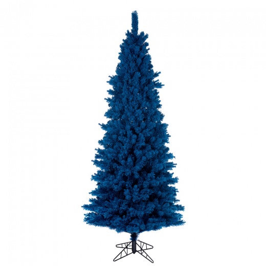 9' X 46" Flocked Turquoise Slim 1651t Artificial Unlit Christmas Tree