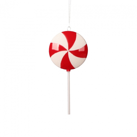 9" Red Flat Lollipop Ornament