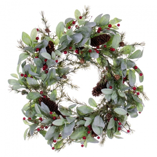 Vickerman 22" Green Artificial Leaf Wreath