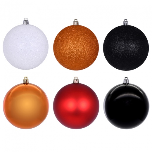 2.4" Orange Black White Orn Asst 18/Box