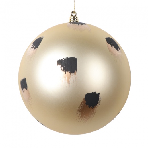 6" Champagne Brush Strokes Ball Ornament