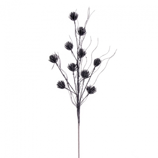 30" Pewter Mini Flower Glitr Spray 6/Bg