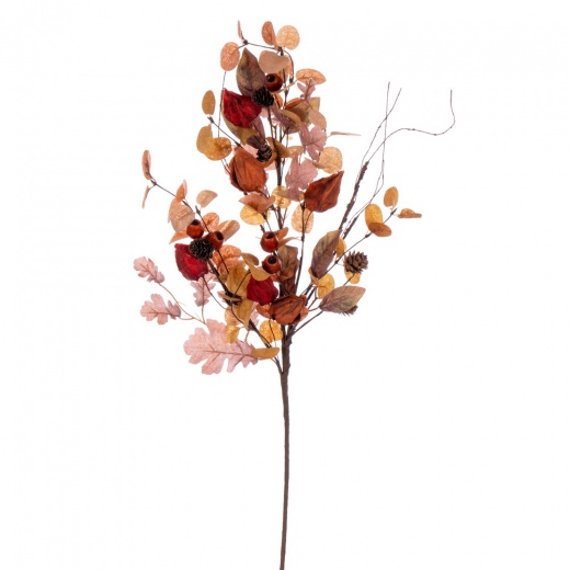 32" Autumn Orange Assorted Leaf Spray