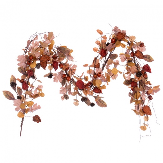 5' Autumn Orange Assorted Leaf Garland