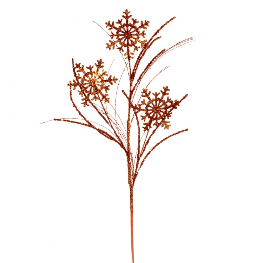 31" Burnished Orange Snowflake Glitter Spray by Vickerman