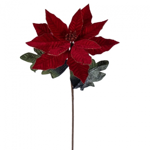 22" Merry Red Velvet Poinsettia 3/Bag