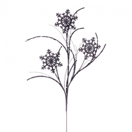 31" Pewter Snowflake Glitter Spray 6/Bg
