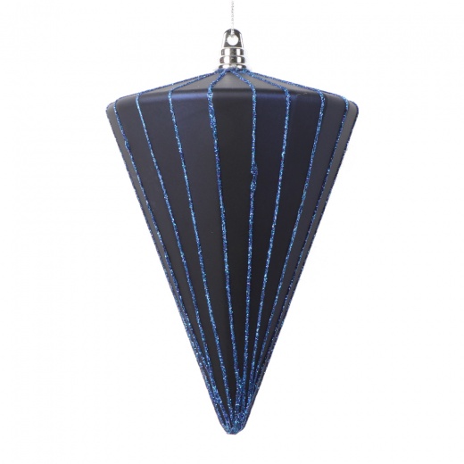 6" Matte Midnight Blue Cone Ornament