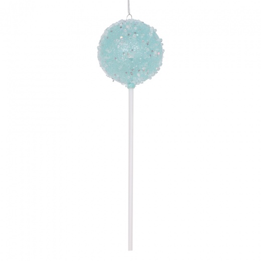 10" Blue Round Lollipop Ornament 3/Bag