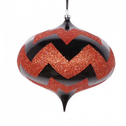 6.3" Black Orange Onion Ornament 2/Bag