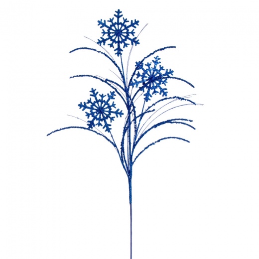 31" Blue Snowflake Glitter Spray