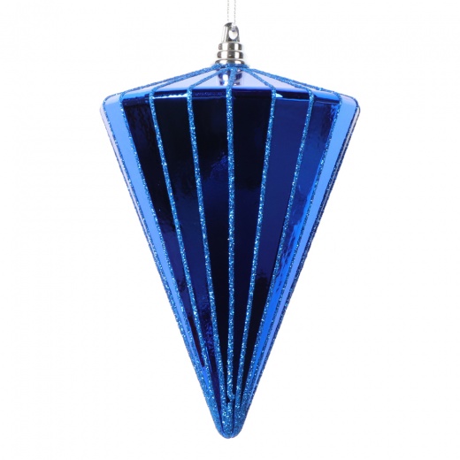 6" Shiny Blue Cone Ornament