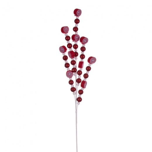 32" Red/White Swirl And Ball Spray 4/Bg