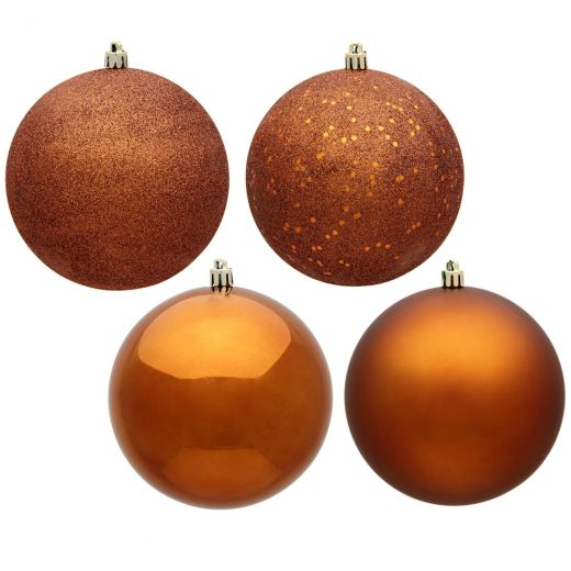 2.4" Copper Ball Ornament Assortment - 4 Finishes, 60/PK
