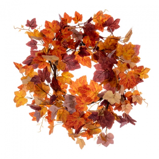 16" Orange Fall Maple Leaf Candle Rng