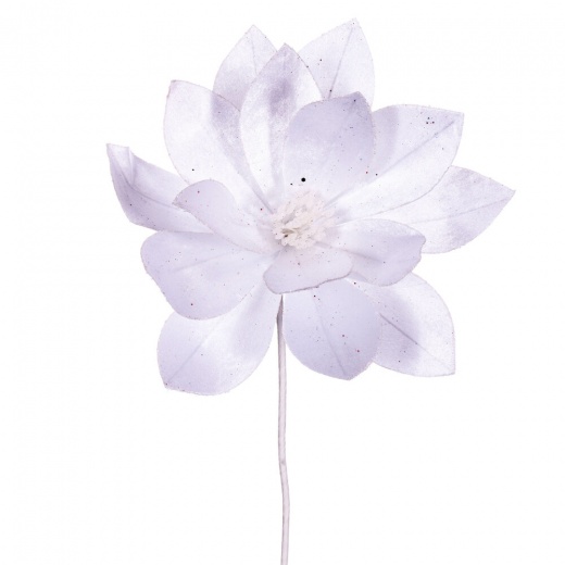 22" White Velvet Sheen Poinsettia - Artificial Flower Decoration