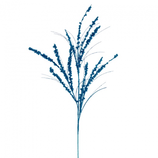 36" Turquoise Berry Twig Glitter Spray